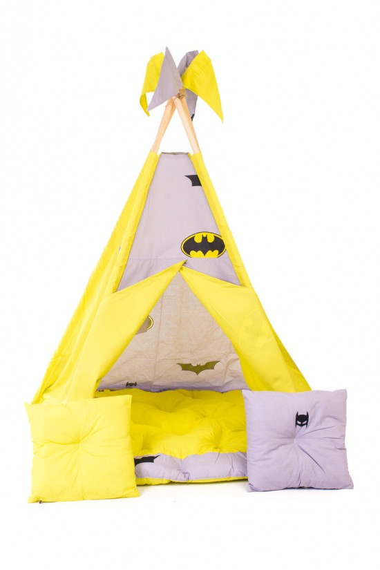 Вигвам детская игровая палатка Kospa Бетмен 160х115х115 см Желтый