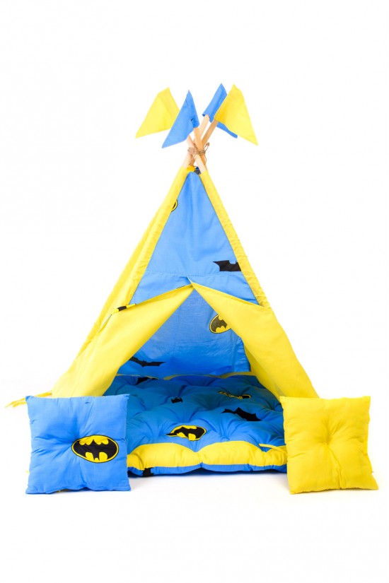 Вигвам детская игровая палатка Kospa Бетмен 160х115х115 см Голубой