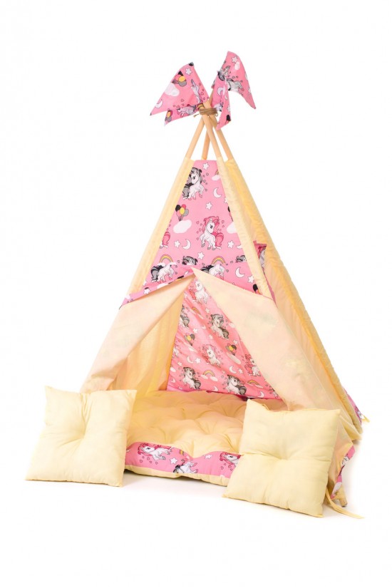 Вигвам детская игровая палатка Kospa Пони 160х115х115 см Розовый