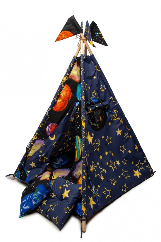 Вигвам детская игровая палатка Kospa Планеты 160х115х115 см Темно-синий